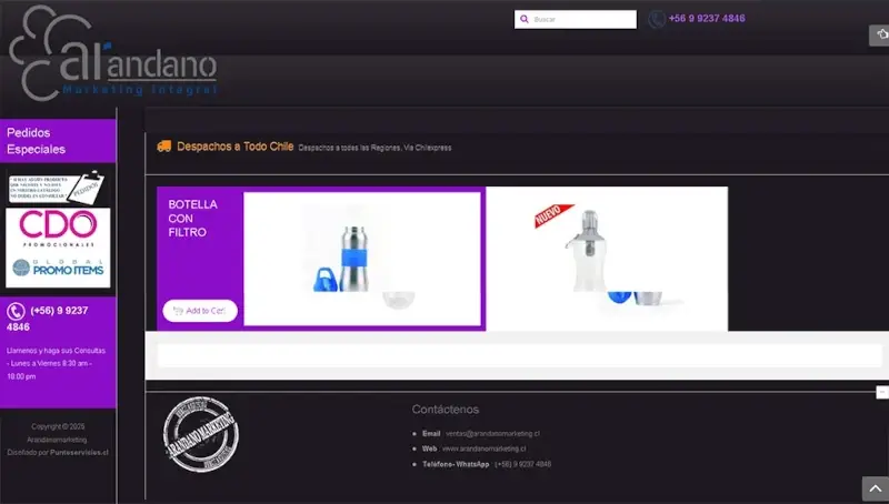 Sitio web / Marketing digital y artículos publicitarios promocionales para empresas.