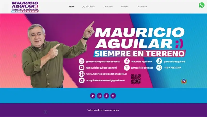 Sitio web / Concejal de Peñalolen, servicio a la comunidad, con políticas locales.